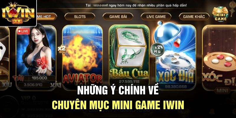 Những ý chính về chuyên mục Mini game Iwin